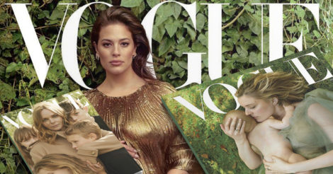 На обложке январского Vogue будет беременная plus-size модель Эшли Грехэм