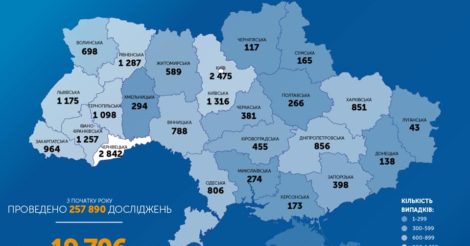 Количество заболевших коронавирусом в Украине увеличивается