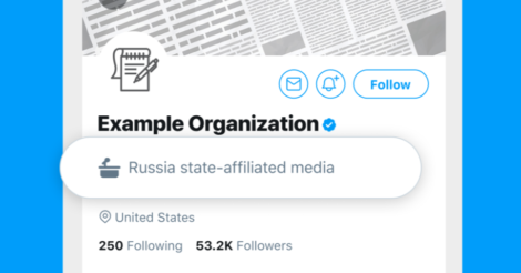 Twitter обозначает аккаунты СМИ, подконтрольных государством