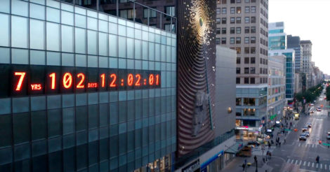 В Нью-Йорке поставили часы, которые отсчитывают время до экологической катастрофы